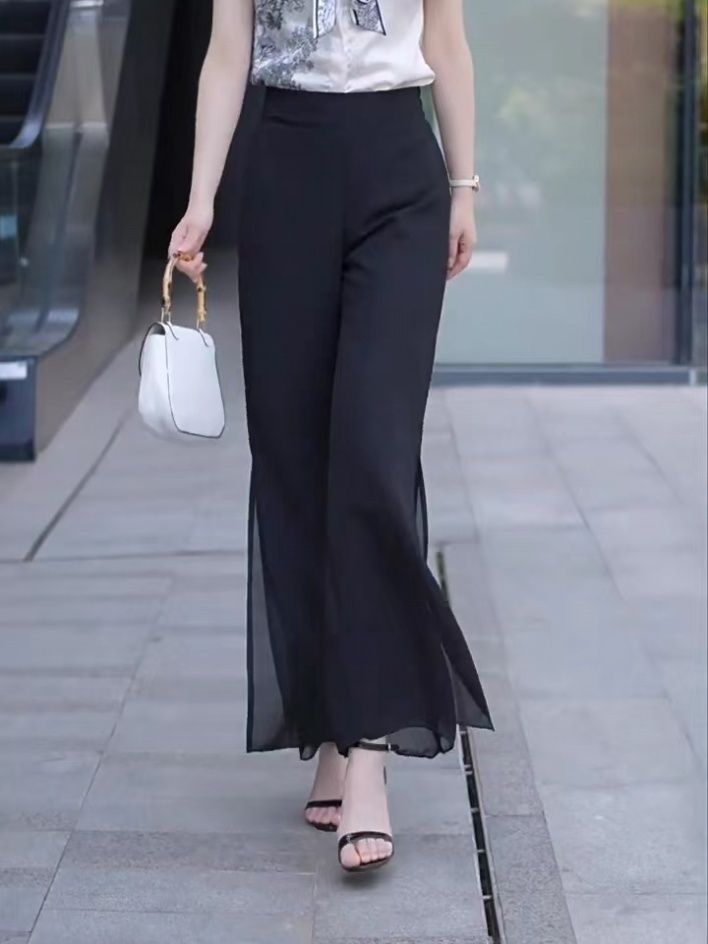 High Slit Solid Black Loose Yo - Fashion Street Yoga recensie en prijs