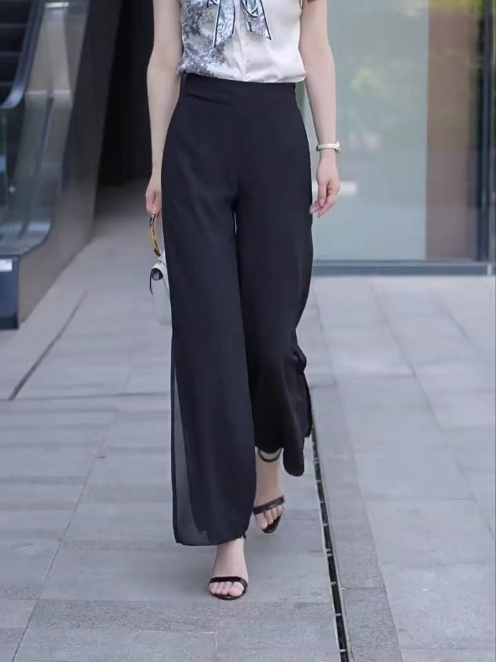High Slit Solid Black Loose Yo - Fashion Street Yoga recensie en prijs