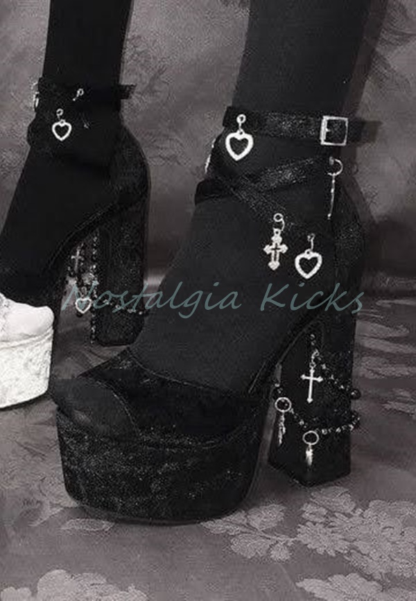 Gothic Black Velvet Platform H - Street Fashion Clothing recensie en prijs