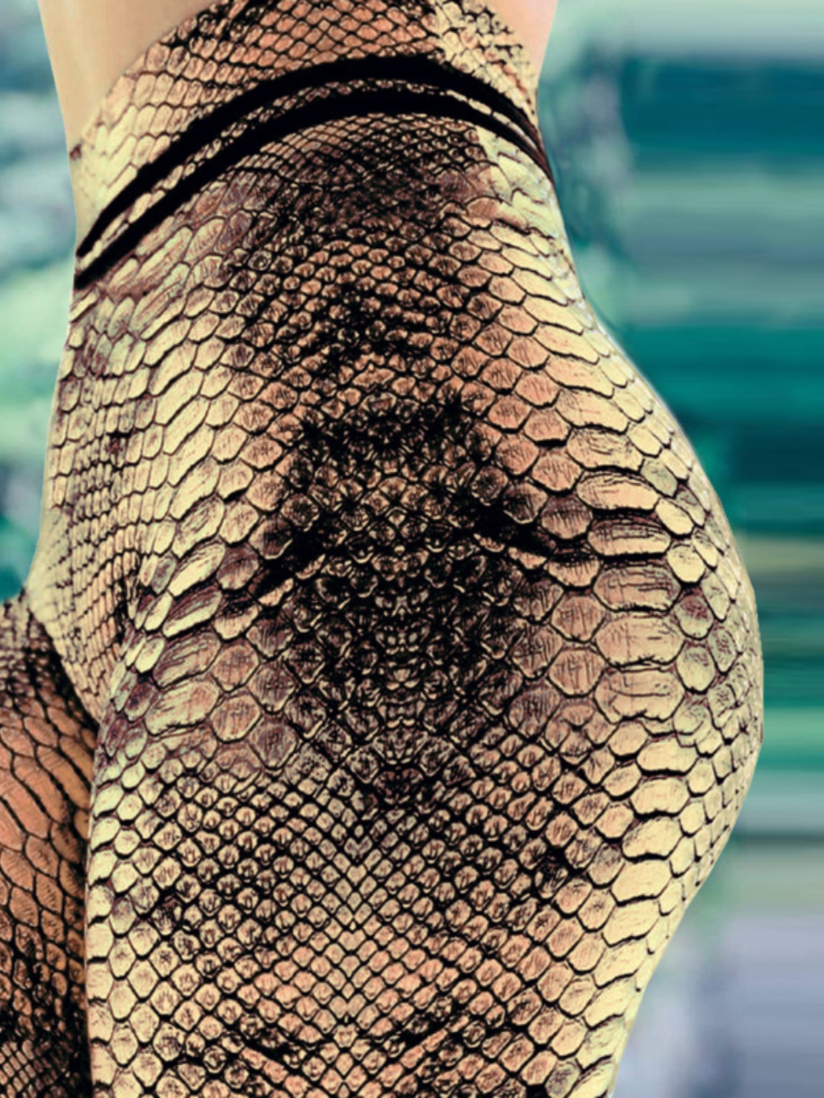 High Waist Snake Print Sports  - Fashion Street Yoga recensie en prijs