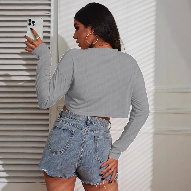 Women Crop Top T-Shirts Solid  - Fashion Street Yoga recensie en prijs