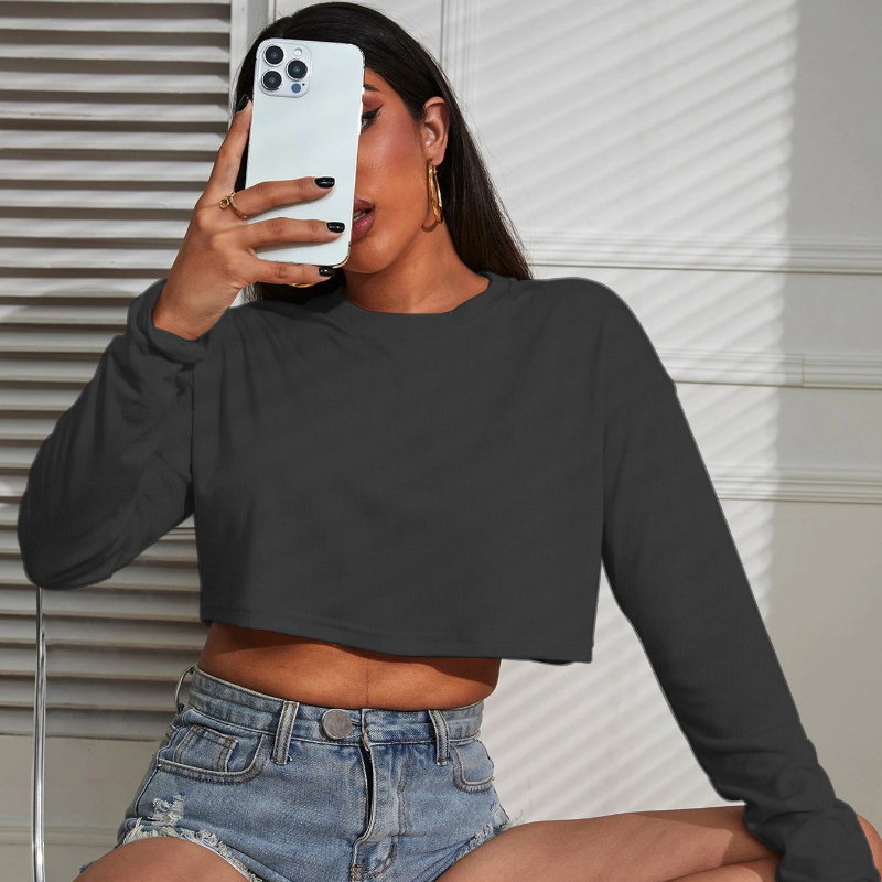Women Crop Top T-Shirts Solid  - Fashion Street Yoga recensie en prijs