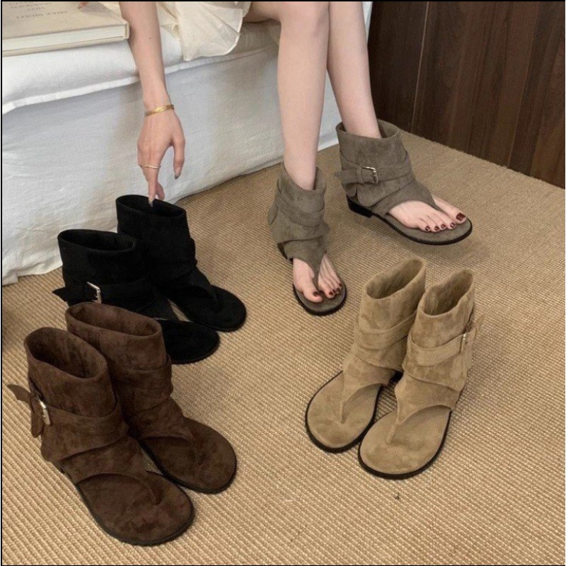 2025Spring Clip Toe Flats Sand - Street Fashion Clothing recensie en prijs