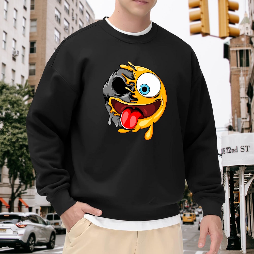 Men's Black Crew Neck Sweatshi - Quirky Street Fashion recensie en prijs