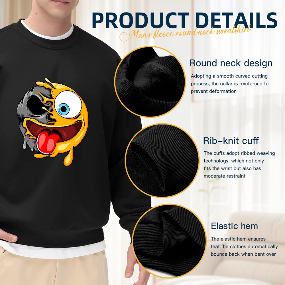 Men's Black Crew Neck Sweatshi - Quirky Street Fashion recensie en prijs