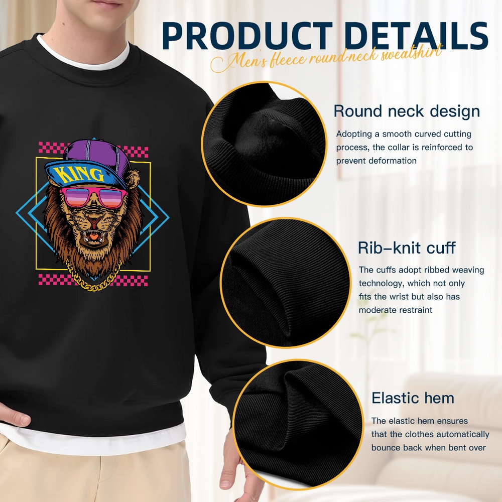 Men's Black Crew Neck Pullover - Street Fashion Elements recensie en prijs