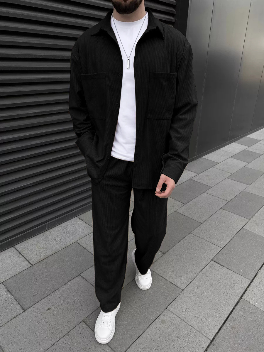 Men's corduroy two-piece outfi - Street Fashion Clothing recensie en prijs