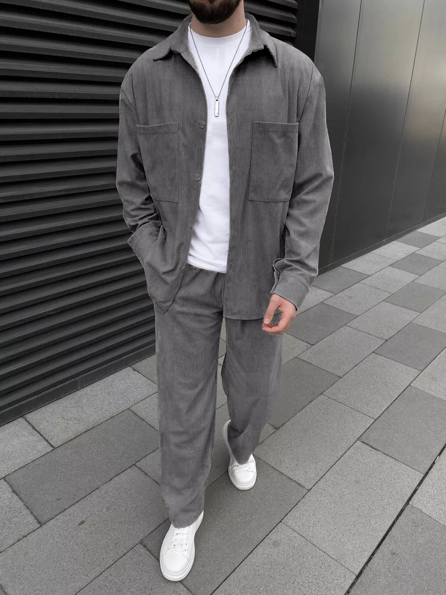 Men's corduroy two-piece outfi - Street Fashion Clothing recensie en prijs