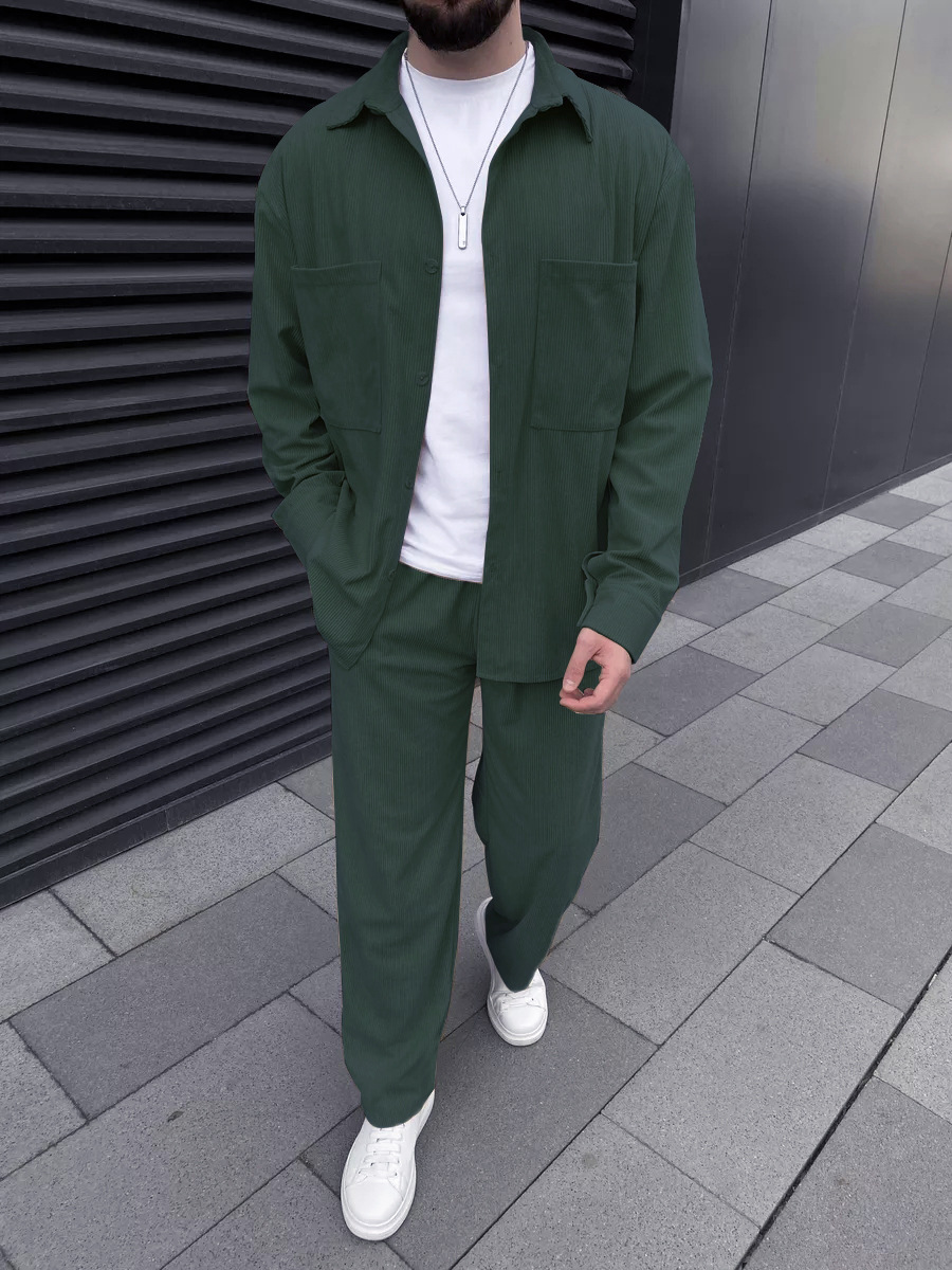 Men's corduroy two-piece outfi - Street Fashion Clothing recensie en prijs