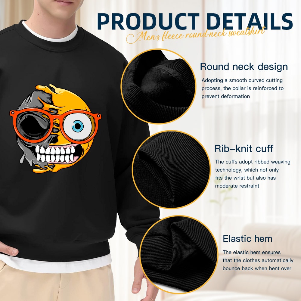 Men's Black Loose-Fitting Crew - Quirky Street Fashion recensie en prijs