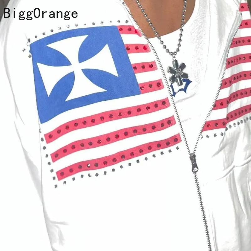 Sweatshirt coat rhinestone emb - Street Fashion Elements recensie en prijs